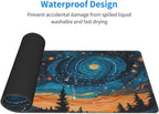 Gaming Mouse Pad, Large Non-Slip Rubber Base Mousepad, Keyboard Mouse Mat, Desk Pad with Stitched Edges, 31.5x11.8inch, Abstact Sky