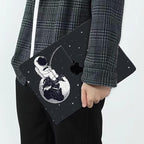 Compatible with MacBook Air 13 inch Case M1 A2337 A2179 A1932 Cover 2021 2020 2019 2018 Release with Retina Display & Touch ID, Crystal Black Pattern Plastic Hard Shell Case, Astronaut Earth