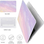 for 2025 M4 MacBook Air 13.6 Inch Case A3240 Fits 2022 2023 A2681 M2 2024 A3113 M3 Chip with Liquid Retina Display, Printed Plastic Hard Shell Cover for Mac Air 13.6", Pink Purple Gradient