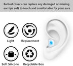 Silicone Replacement Earbud Tips Earbud Covers Ear Tips Fit for in-Ear Headphones (Inner Hole 3.8mm -5.1mm) Earbud Replacement Tips 9 Pairs