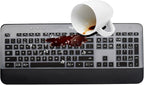 Keyboard Cover Skin for Logitech MK545 MK540 Wireless Keyboard, Logitech MK545 Keyboard Protector, Logitech MK540 Ultra Thin Desktop PC Silicone Clear Keyboard Skin Protector-Black