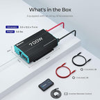 Renogy Inverter P2 700 watt Pure Sine Wave Inverter, Solar Car Power Inverter 12V to 120V AC Converter for RV, Truck, Camping, Home Backup, Outdoor, Emergency, Off-Grid Living, 16.4FT Remote Control