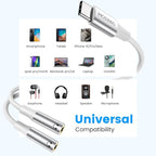 MOSWAG Type C to Dual 3.5mm Aux Headphone Jack Adapter, Type C to Dual 3.5mm Aux Headphone Jack Adapter Compatible with Pixel 7 6 Pro 5, for Galaxy S23 S22 S21 Ultra Note 20 Ultra iPad Air MacBook