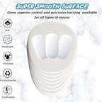 Ergonomic Mouse Pad Wrist Support, White Mouse Pad with Wrist Rest, Entire Memory Foam & Non-Slip PU Base MousePads with Massage Design for Pain Relief, Desk, Office, 12" x 8" x 1.2" Inch