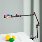 Adjustable Articulating Magic Arm with Clamp and Phone Holder Clip for Desk Mount, Desk Stand, Cell Phone Tripod