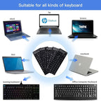 2PCS Hebrew English Keyboard Stickers Black Background with Blue Letters Replacement Stickers for PC Computer Laptop Notebook Desktop Keyboards -Each Unit: 0.43" x 0.51"