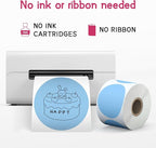 6 Rolls 2 Inch 6-Color Assorted Circle Direct Thermal Stickers Labels, Self-Adhesive Round Direct Thermal Labels for Business, DIY, Code, Name Tag, Envelope Seal - 4500 Labels