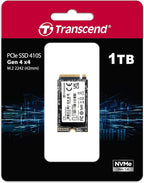Transcend 1TB M.2 2242 SSD, Up to 5000MB/s, PCIe Gen4x4 NVMe 3D TLC, for Ultra-Thin Laptops, Lenovo ThinkPad, Yoga Gen 6, ASUS ExpertBook, ZenBook, Mini PC, DRAM-Less Design for Low Power Consumption