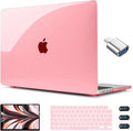 CISSOOK Compatible with MacBook Air 13.6 inch Case Pink 2022 2023 2024 2025 Release A2681 A3113 A3240, Plastic Shell & Keyboard Cover for MacBook Air 13 M4 M3 M2, Clear Pink