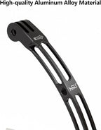 HSU Aluminum Alloy Curved Extension Arm (5.3”) Metal Pole Mount Helmet Stick Extension Arm Mount for GoPro Hero 13/12/11/10/9/8/7/6 Black, DJI Osmo Action 4/3 and More Action Cameras (Black)
