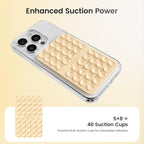 Klearlook Silicone Suction Cup Phone Case Mount Double Sided, Sticky Phone Grip for 6.1-7.2 inch Phones, Phone Accessories Hands-Free Strong Grip Holder for Selfies and Videos, Baby Yellow
