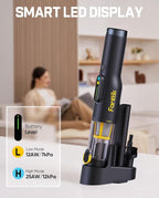 Fanttik Slim V10 Lite Cordless Handheld Vacuum, 0.98lb Lightweight with All-in-One Base Design, 12000Pa Suction & Smart LED Display, Portable Mini Vacuum Cleaner for Kitchen Table, Home, Car