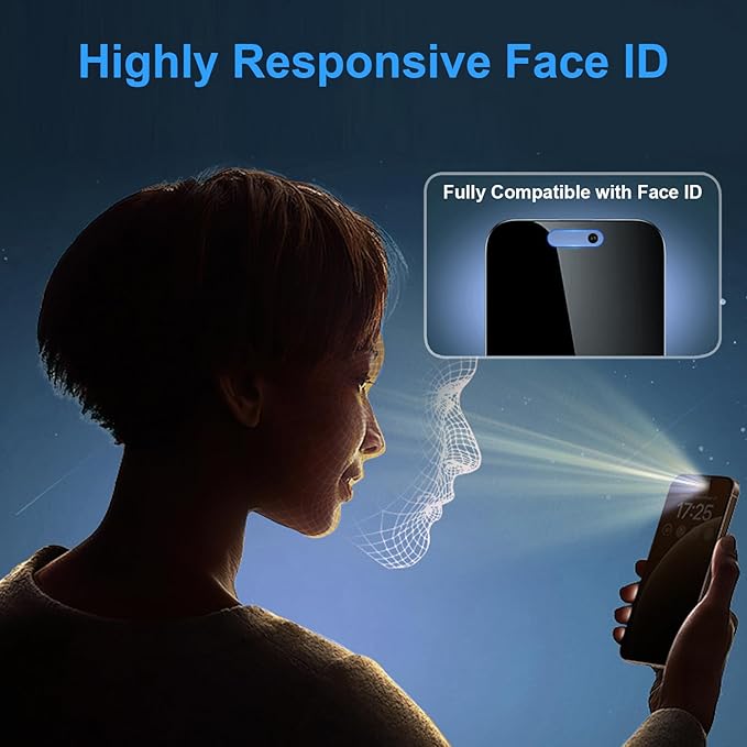 OneFish for iPhone 16 Pro Max Privacy Screen Protector, 4-Way 360° Anti-Spy Tempered Glass, 9H Hardness, HD Clear Anti-Fingerprint 3D Curved Edges, Case-Friendly & Easy Installation [2 Pack]