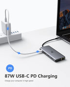 LIONWEI Laptop Docking Station Dual Monitor, 11-in-1 to 4K HDMI,VGA,Gigabit Ethernet,3 USB 3.1 10G,2 USB 2.0,87W PD,Audio for Dell/Surface/HP/Lenovo Laptops