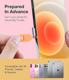 SIM Card Holder Contains Removal Openning Tool Tray Eject Pins 6 Pcs Needle Opener Ejector Compatible with All iPhone Apple iPad HTC Samsung Galaxy Cell Phone (Rainbow (6 Pcs))