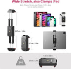 ULANZI ST-29 Phone Tripod Mount, Universal 2-in-1 Tablet Smartphone Holder Adapter with Cold Shoe Mount, 2.6"-8.8" Extend Clip Clamp Compatible with iPad, iPhone, Samsung Galaxy and More