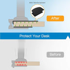HUANUO Steel Monitor Mount Reinforcement Plate for Thin, Glass and Other Fragile Tabletop, Steel Bracket Plate Fits Most Monitor Stand C Clamp Installation