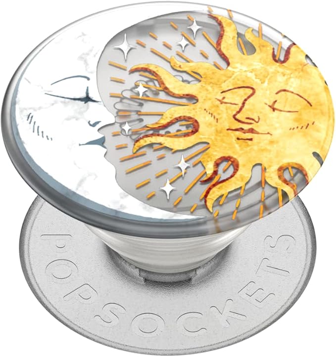 PopSockets Plant-Based Phone Grip with Expanding Kickstand, Adhesive Grip, Eco-Friendly - Sun and Moon