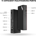 Thinkpad 40AY0090 Universal Hybrid USB-C with USB-A Docking Station for Lenovo Laptop, 3 External Displays, Comes with ITSPWR HDMI 4K Cable + DP Cable+ Cleaning Cloth