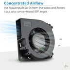 GDSTIME 120mm x 32mm USB Blower Fan with Speed Control, 5V Brushless DC Centrifugal Fans for Receiver DVR Xbox Modem AV Cabinet Cooling