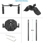 CAMVATE Handheld Shoulder Mount Kit with Sliding Base Plate & Sponge-Covered Handgrip Pair for DSLR Camera - 3029