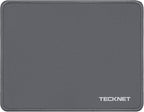 TECKNET Mouse Pad with Anti-fray Stitchin, Waterproof Surface & Non-Slip Rubber Base with Stitched Edges Gaming Mouse Mat for Laptop，Compatible with Laser and Optical Mice - Dark Gray