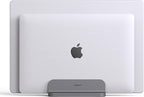 Dual Aluminum Vertical Laptop Stand Organizer, Sturdy Notebook Computer Holder Stand Compatible with New Liquid Retina XDR Apple MacBook Air/Pro, Mac mini, Apple TV and iPad Pro - Spacegray