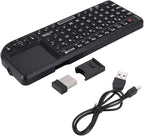 2.4GHz Touchpad Keyboard,A8 Mini Rechargeable Ultra-Thin Mini USB Backlit Keyboard with IR Light for HTPC for PS3/4 for 360 and ONE(QWERTY Keypad)