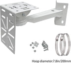 L-Shape Dome Camera Bracket, Wall Ceiling Mount for Security Dome Cameras, Wall Mount,Corner (Vertical Pole Bracket+Hoop 7.8 in )