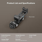 SMALLRIG Metal Phone Holder Support with Cold Shoe Mount, Universal Smartphone Adapter Support Free Adjustment Joints, Phone Tripod Mount for iPhone 16/15, for Samsung Galaxy etc-4382