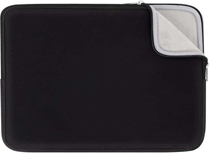RAINYEAR 15.6 Inch Laptop Sleeve Protective Case Soft Lining Zipper Cover Padded Carrying Bag Compatible with 15.6" Notebook Computer Ultrabook Chromebook (Black, Upgraded Version)