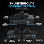 SABRENT Thunderbolt 4 Docking Station with Monitor Desk Mount, Gas-Lift Arm, 4 USB Ports, UHS-II Card Reader, Gigabit Ethernet, HDMI, DisplayPort, 8K/4K, VESA Mount for Monitors up to 32” (DS-T4WA)