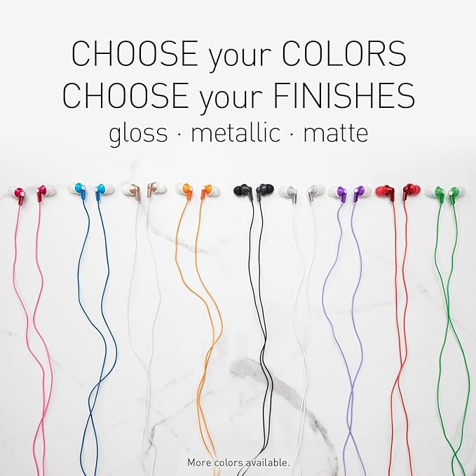 Panasonic ErgoFit Wired Earbuds, 3.5mm Jack in-Ear Headphones with Dynamic Crystal-Clear Sound and Soft Ergonomic Custom-Fit Earpieces (S/M/L), for Phones and Laptops - RP-HJE120-VA (Metallic Purple)