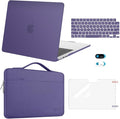 MOSISO Compatible with MacBook Air 13 inch Case 2025 2024 2023 2022 M4 A3240 M3 A3113 M2 A2681, Hard Shell&Sleeve Bag&Keyboard Skin&Webcam Cover&Screen Film for MacBook Air 13.6 inch, Imperial Purple