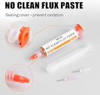 TOWOT No-Clean Soldering Flux Paste for Electronics, 30 ml, Pneumatic Dispenser with Plunger & Dispensing Tip