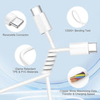 iPhone 16 15 Charger Fast Charging Block,Dual Port USB A/C Charger Adapter Plug,2Pack Quick Double USB A/C Wall Power Plug,6FT USBC to C Cable for iPhone 16 ProMax/16 Pro/16 Plus/15 ProMax/15/iPad Pro