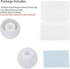 36 Pieces Small Earbud Tips Soft and Comfortable Ear Bud Replacement Pieces Silicone Fit Most in-Ear Headphones，Inner Hole 3.8mm -5.5mm，Small Clear White Replacement Eartips