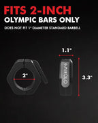 Mikolo Barbell Clamps,2-Inch Olympic Barbell Clips with Anti-Slip TPR Lining and Quick Release for Home and Gym Use