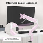 Suptek Monitor Mount Gas Spring Monitor Arm Desk Mount Fully Adjustable Fits 17-32 inch Monitors Weight Capacity up to 22 lbs,Pink(MD8PINK)