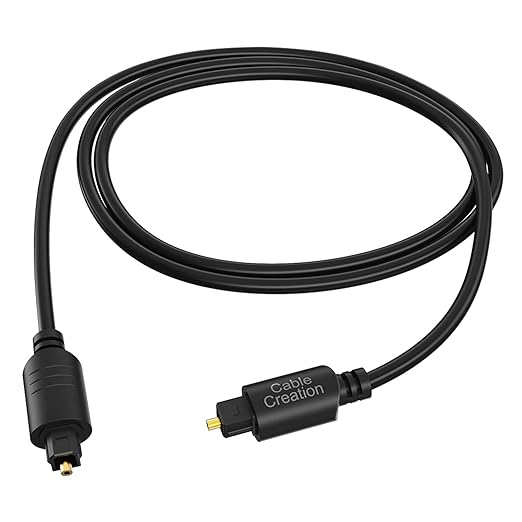 CableCreation 12FT Digital Optical Audio Cable, Toslink Cable Male to Male Digital Optical Cable with Gold-Plated Connector for Home Theater, Sound Bar, VD/CD Player,Blu-ray Players &More