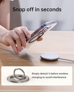 Syncwire Magnetic Phone Ring Holder for MagSafe, Magnetic Ring Holder Cell Phone Grip Stand Finger Ring Kickstand with Two-Sided Magnetic Compatible iPhone 16 Pro Max 15 14 13 12 Android - Titanium