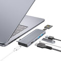 USB C Hub, USB C Adapter, 7 in 2 USB-C Hub for MacBook with Thunderbolt 4, 4K HDMI, Type C, 2 USB A, SD/TF Card Reader, Compatible with MacBook Pro 2016-2024, MacBook Air 2018-2025 (Space Gray)