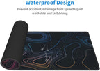 Topographic Contour Map XL Mouse Pad 31.5 x 11.8 Inch Gaming Mousepad Extended Large Mousepad with Nonslip Rubber Base Stitched Edges Laptop Desk Pad Home Office Supplies