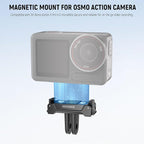 NEEWER Magnetic Mount Adapter Compatible with DJI Osmo Action 5 Pro 4 3, Quick Release Mount Base with Two Prong Connector for Tripods, Selfie Sticks, Vlogging Accessories, GP-73