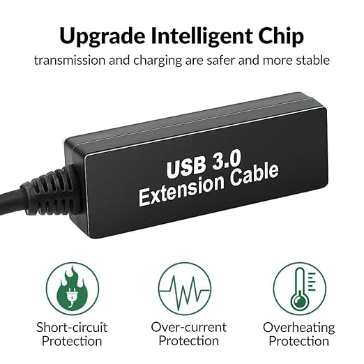 50FT USB 3.0 Extension Cable,Active Type A-Male to A-Female Extender Cord, 2 Signal Boosters,Compatible Oculus Quest 2/3 VR,Printer, Webcam,Xbox, PS4 and More,