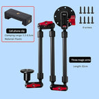 Adjustable Mobile Phone Holder for Desk, Wall Mount and Ceiling Mount Bracket for Phone and Other Smartphones (Metal Base+82cm arms+Phone Clip)