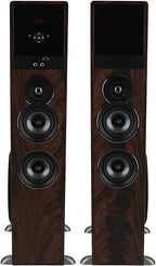 Rockville TM80D Powered Home Theater Tower Speaker System, Dark Wood, 800W, 8" Subwoofers, Bluetooth, USB/SD Playback, FM Radio, Remote Control, Karaoke Ready, Perfect for Home Entertainment