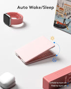 Samsers Bluetooth Foldable Keyboard - Wireless Portable Folding Keyboard, Full-Size Ultra-Slim Rechargeable Connect Up to 3 Devices for iOS, Android, Windows Phone, Tablet, Laptop - Pink