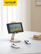 Lamicall Khaki Phone Stand for Desk - Cell Phone Holder Khaki Desk Accessories Desktop Office Must Have Compatible with iPhone, 4-8'' Smartphone