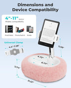 Viozon Tablet Pillow Stand,Kindle Pillow Stand, Compatible with 4-11" Tablet/Phone with Small Bowl, Kindle Holder Accessories,Idea for Reading and Video Watching On Bed,Pink